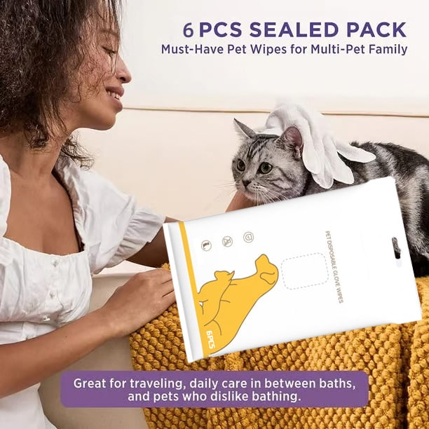 1+1 GRATIS | PawsFresh™ | Desodorierende Handtücher für Hunde | 6er-Pack