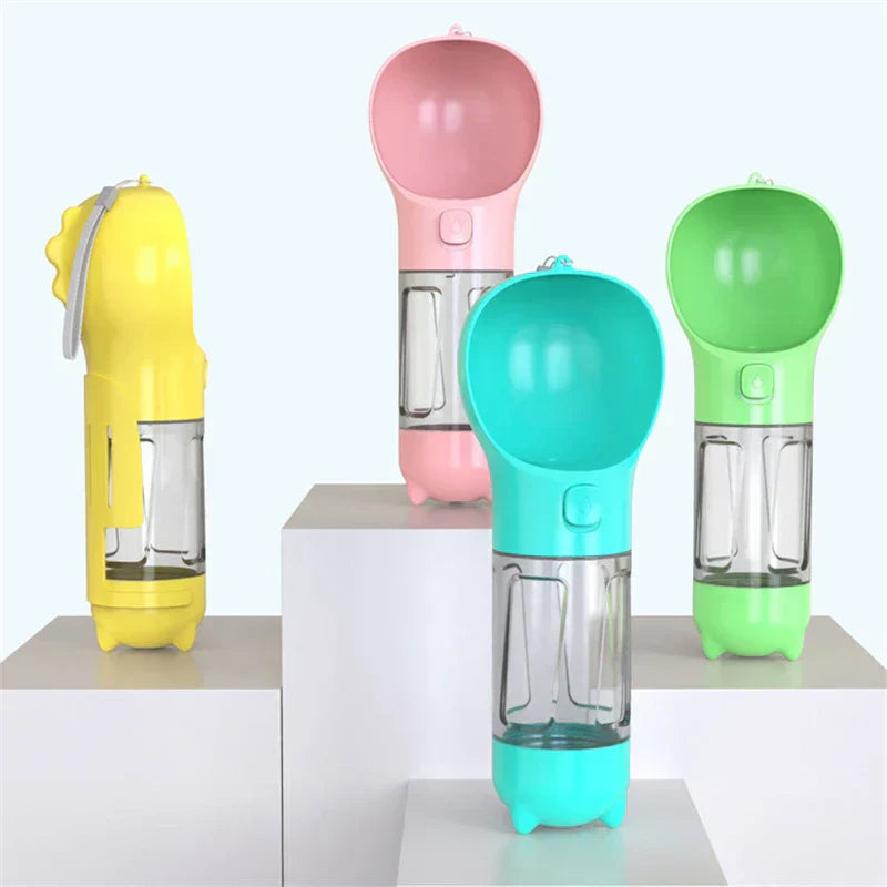 3-in-1 Multifunktionale Haustier-Wasserflasche – Trinkflasche, Futterspender & Napf in einem