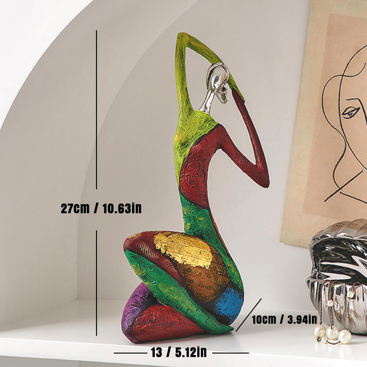 Artista™ | Abstrakte farbenfrohe Frau Dekofigur