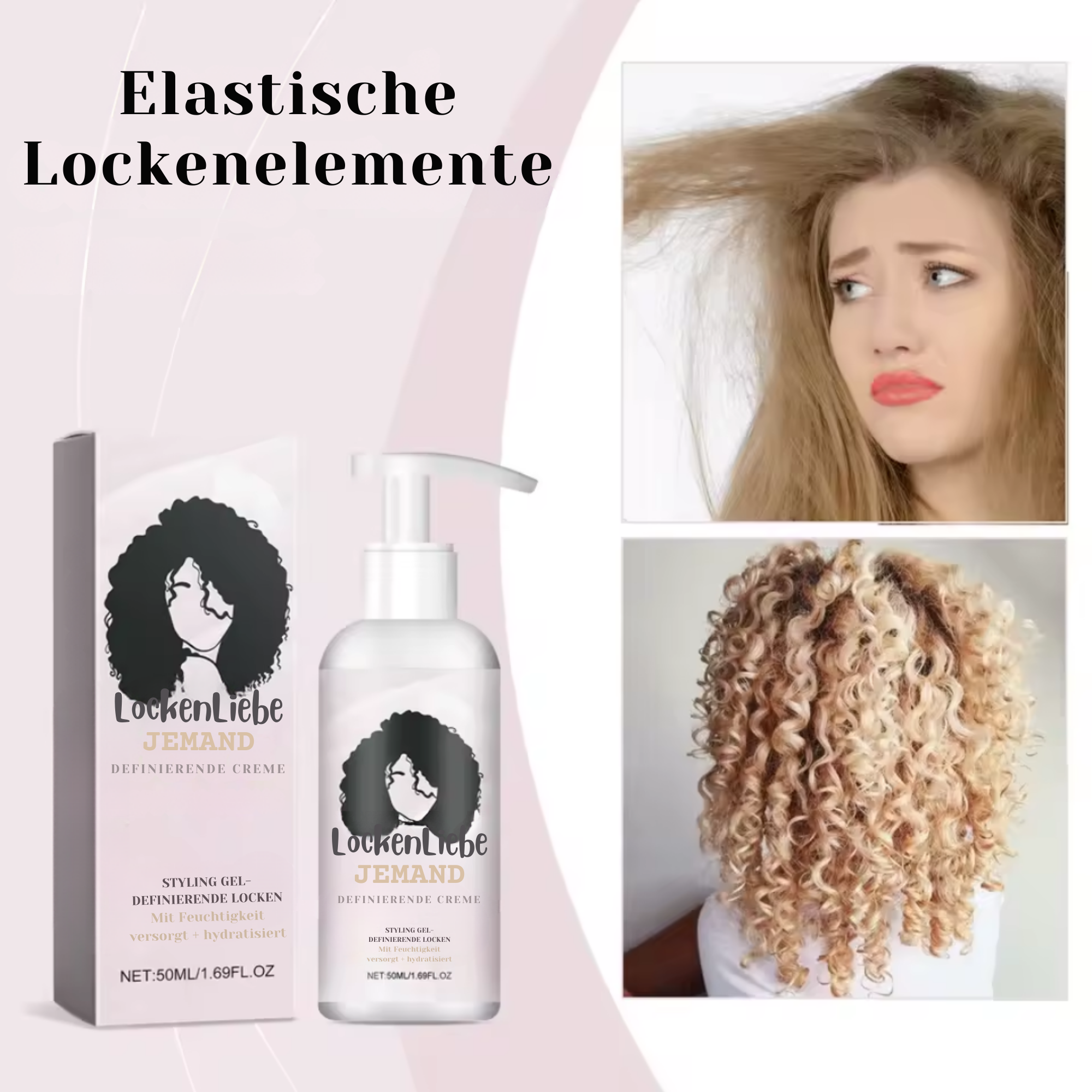 1+1 GRATIS | LockenLiebe™ | Lockendefinierende Stylingcreme Für Perfekte Sprungkraft