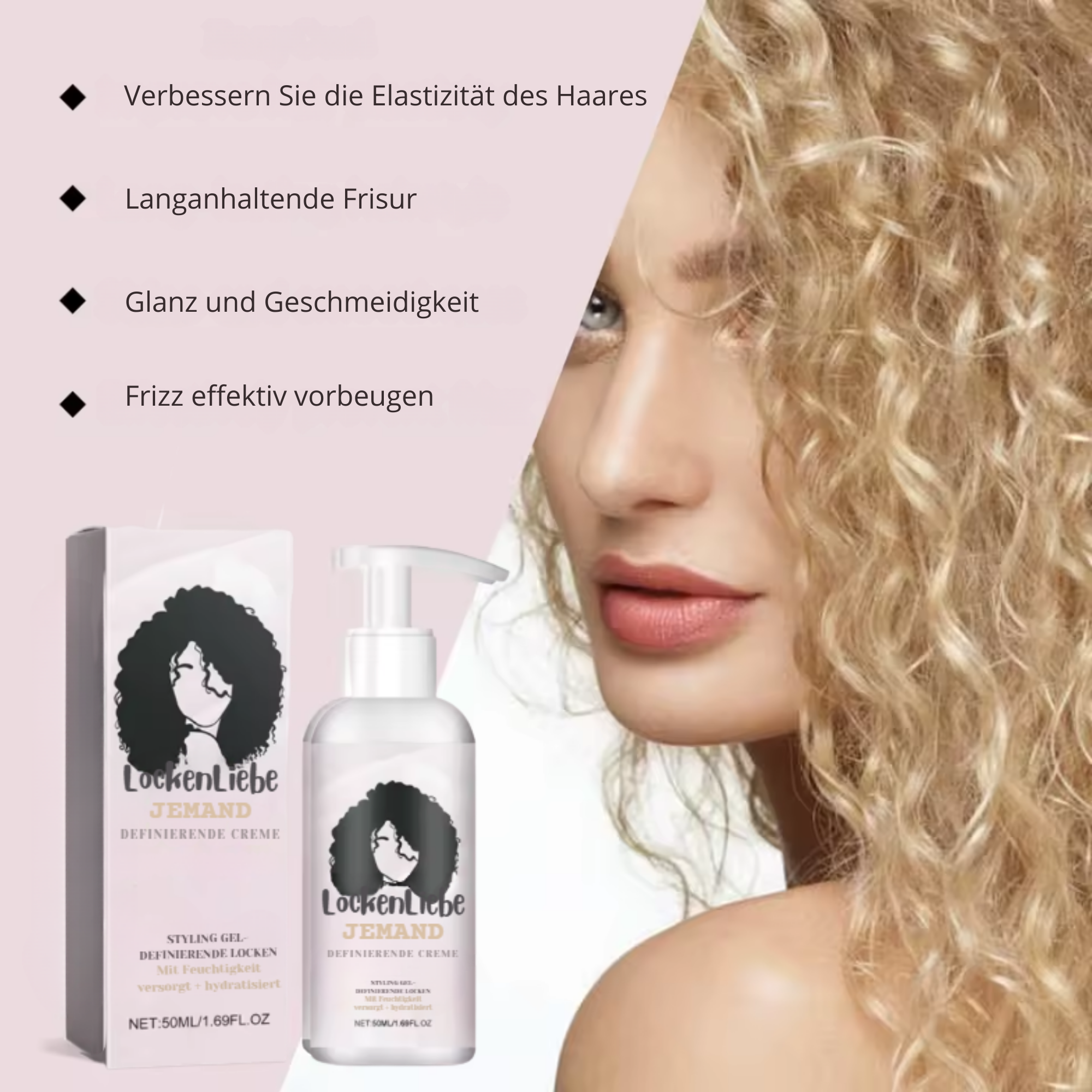 1+1 GRATIS | LockenLiebe™ | Lockendefinierende Stylingcreme Für Perfekte Sprungkraft