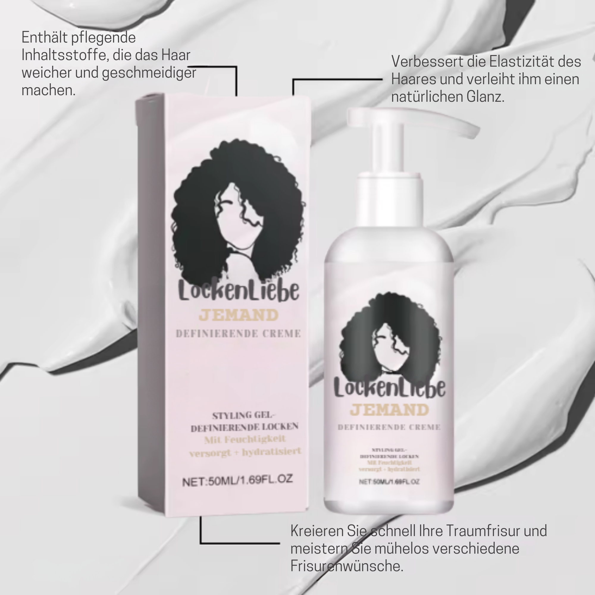 1+1 GRATIS | LockenLiebe™ | Lockendefinierende Stylingcreme Für Perfekte Sprungkraft