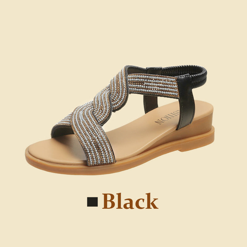 GlimmerStep™ | Luxus Strass Sandalen mit rutschfester, weicher Sohle