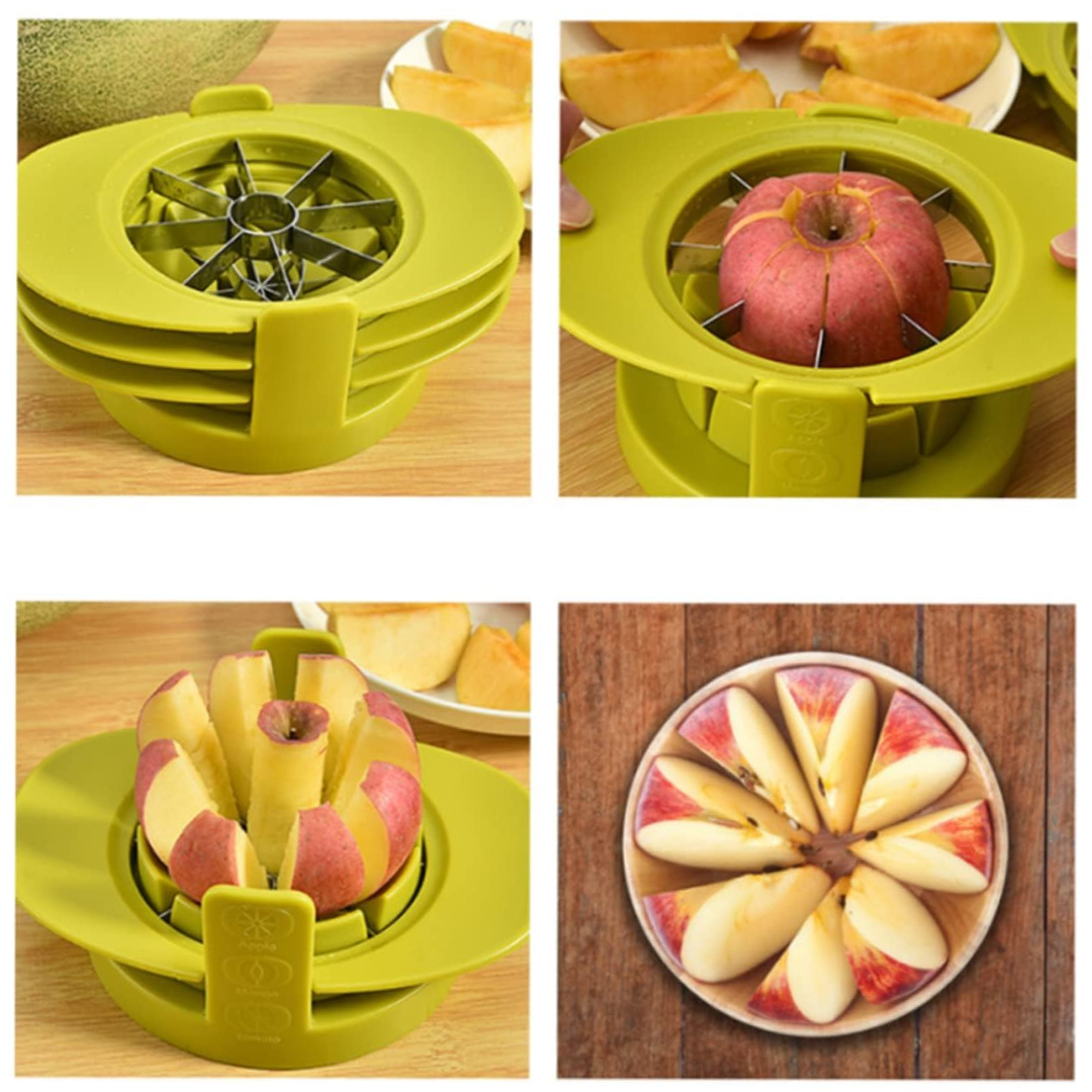 SliceEase™ | Edelstahl Obst- und Kernentferner Slicer
