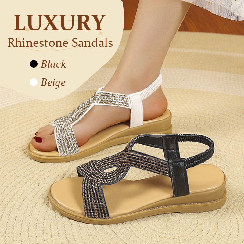 GlimmerStep™ | Luxus Strass Sandalen mit rutschfester, weicher Sohle