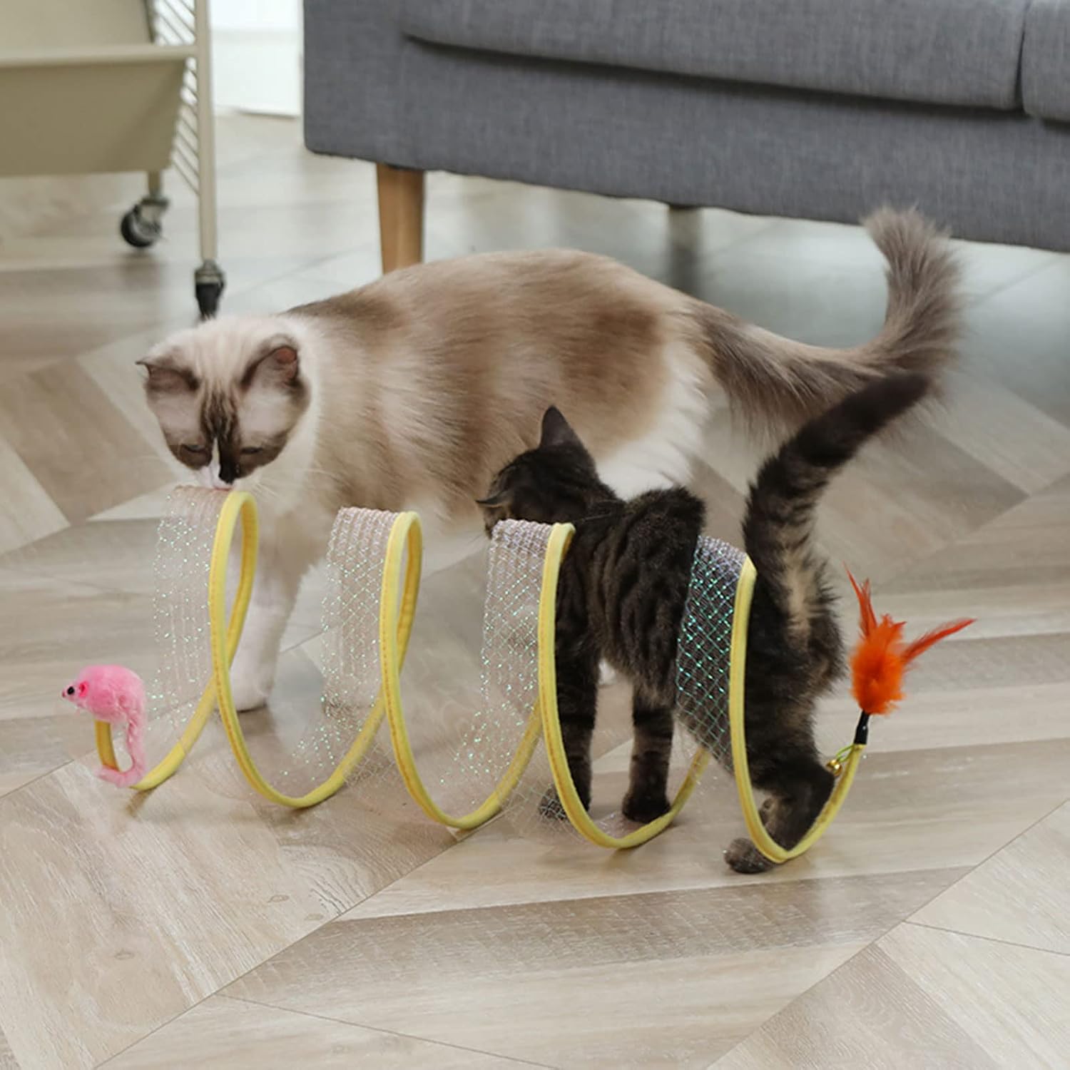 KittyMaze™ | Faltbarer Katzentunnel mit integrierten Spielzeugen
