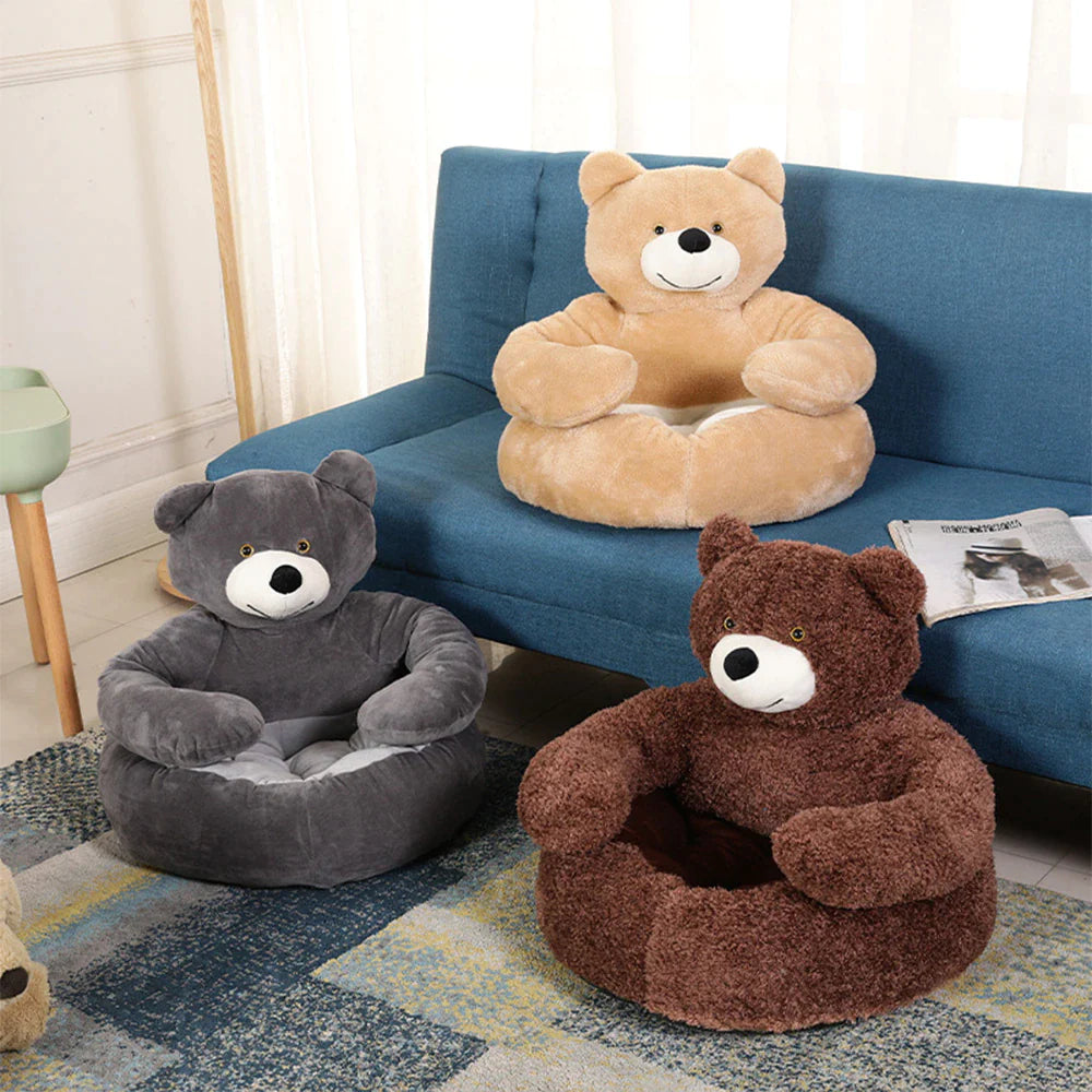 Bärchen Hundebett | Super Weiches und Bequemes Hundebett für Kleine Hunde und Katzen – Kuscheliges Design für Ultimativen Schlafkomfort