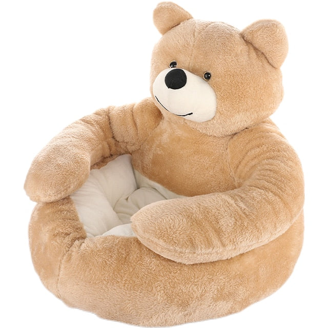 Bärchen Hundebett | Super Weiches und Bequemes Hundebett für Kleine Hunde und Katzen – Kuscheliges Design für Ultimativen Schlafkomfort