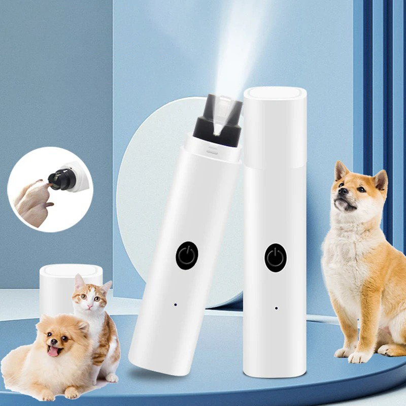 Elektrischer Nageltrimmer für Hunde und Katzen | Leiser, USB-Wiederaufladbarer Pfotenpflege-Nagelschleifer mit LED-Licht für präzise und sichere Nagelpflege