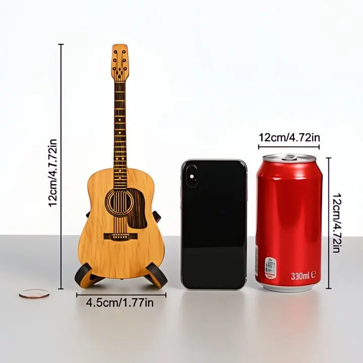 StrumCase™ | Elegante Holzbox für Gitarren-Plektren mit Ständer