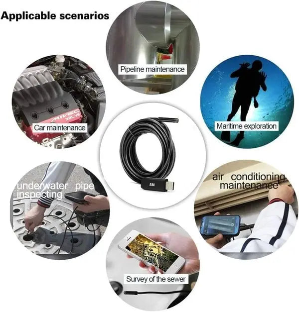 ClearView™ | Endoskopkamera Wasserdicht — HD Inspektionskamera mit 5m Kabel