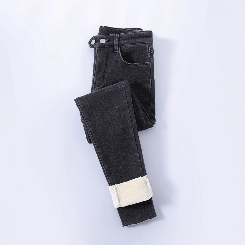 ArcticWarm™ | Gefütterte Damen Winterjeans | Hohe Taille & Slim Fit | Warm & Winddicht | Mit Weichem Fleece-Innenfutter