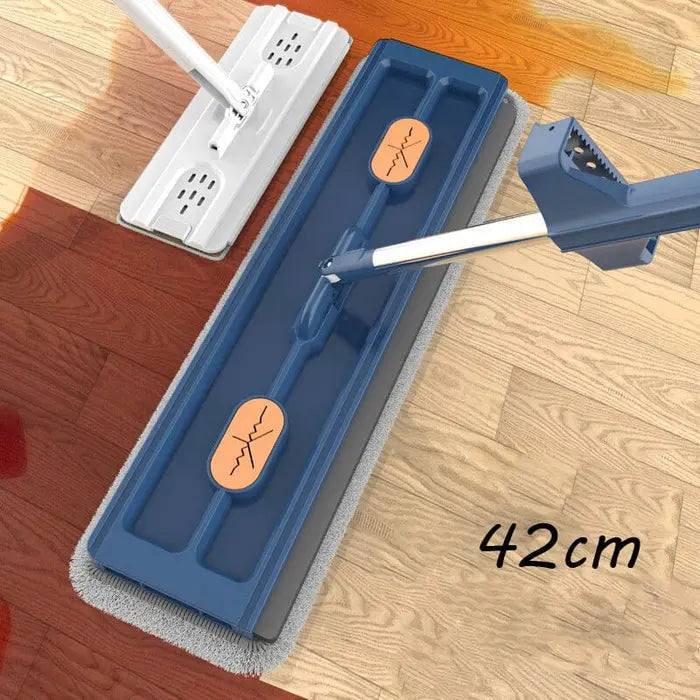 EasyMop™ | Großer Flachmopp für Nass- & Trockenreinigung – Mit Entwässerungsschaber