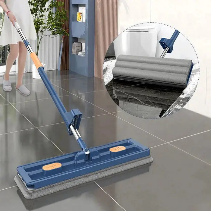 EasyMop™ | Großer Flachmopp für Nass- & Trockenreinigung – Mit Entwässerungsschaber