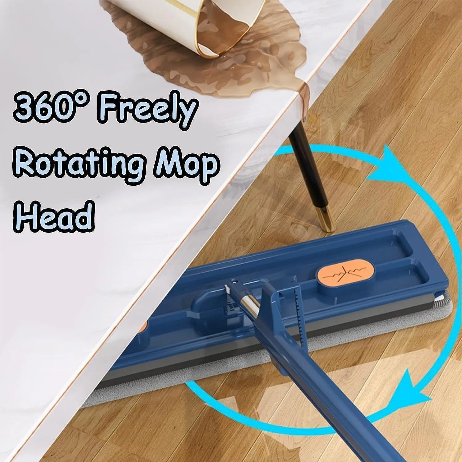 EasyMop™ | Großer Flachmopp für Nass- & Trockenreinigung – Mit Entwässerungsschaber