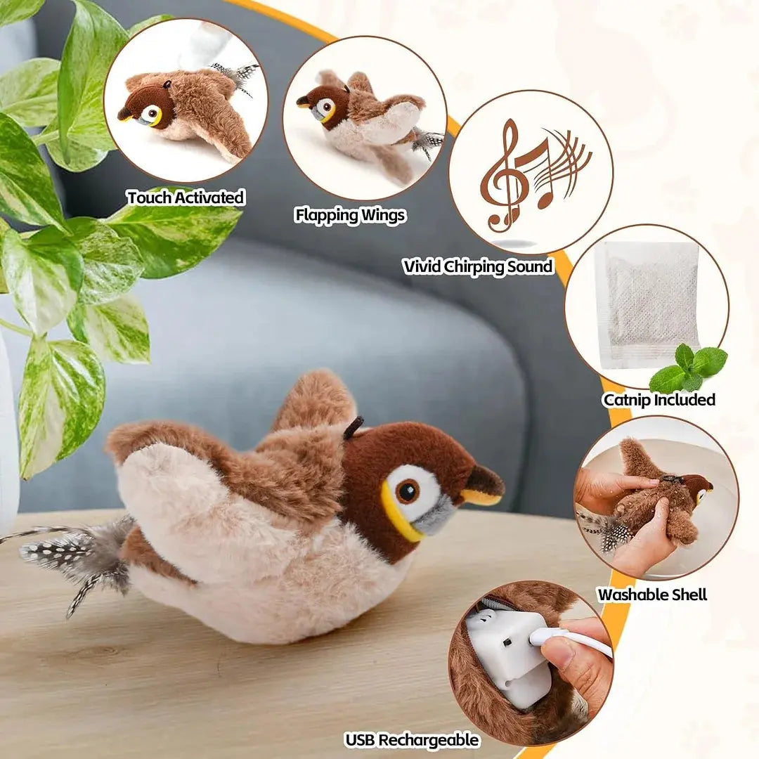 PurrFlight™ | Katzenspielzeug Vogel — Animiert auch dicke & faule Katzen zur Bewegung