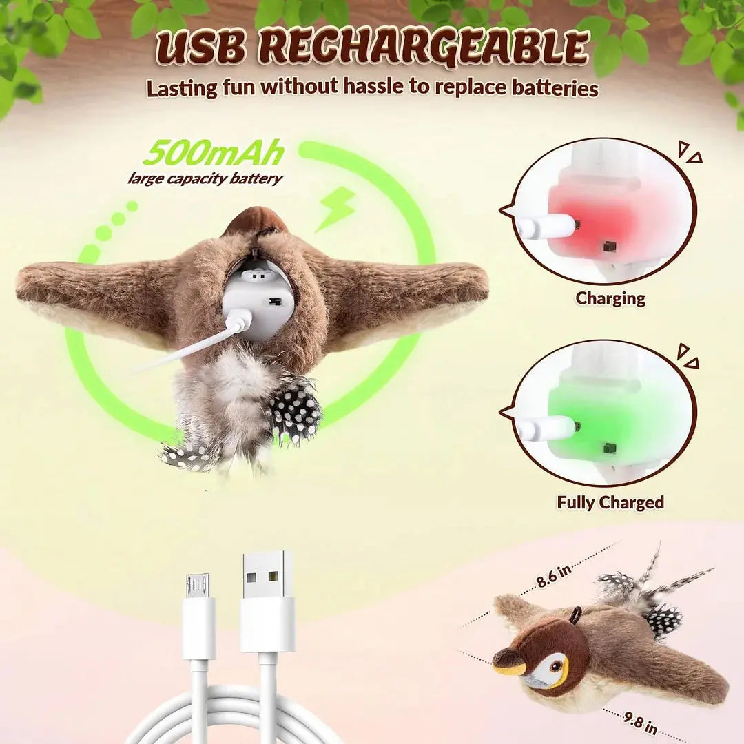 PurrFlight™ | Katzenspielzeug Vogel — Animiert auch dicke & faule Katzen zur Bewegung