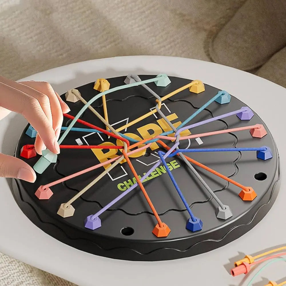 BrainFun™ | Kniffliges Seilaufwickelbrett Spiel — Fordere deine Gegner heraus