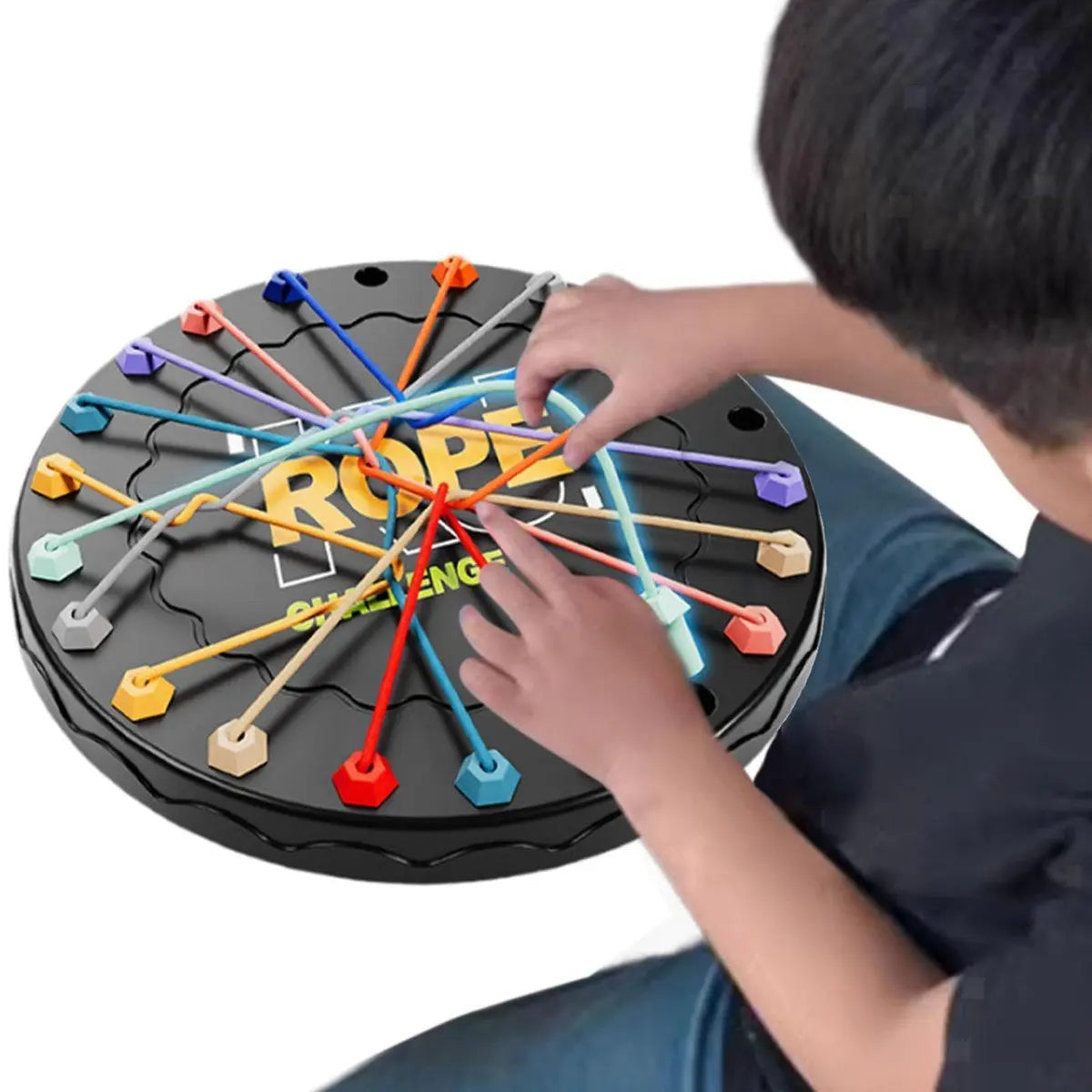 BrainFun™ | Kniffliges Seilaufwickelbrett Spiel — Fordere deine Gegner heraus
