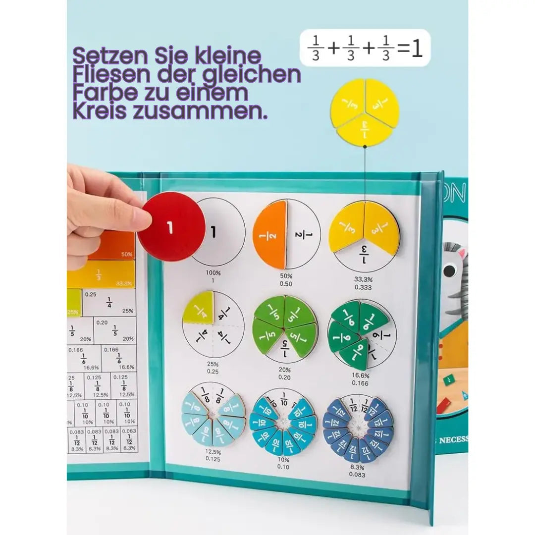 FractionMaster™ | Magnetisches Mathe-Set: Mathe-Lernset für Kinder (ab 6 Jahren)