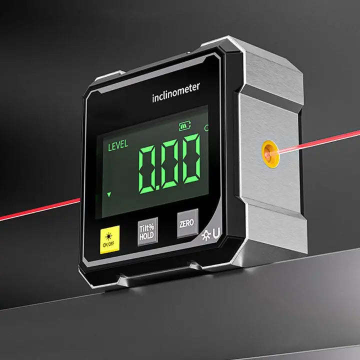AnglePro™ | Magnetisches Digital-Winkelmessgerät mit Laser — Starker Halt auf Metalloberflächen