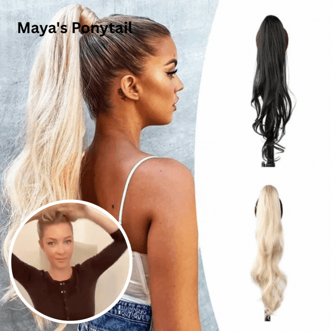Maya’s Ponytail™ | Mühelose Eleganz in Sekundenschnelle | Sichere, voluminöse und stilvolle Pferdeschwanzverlängerung für jeden Anlass