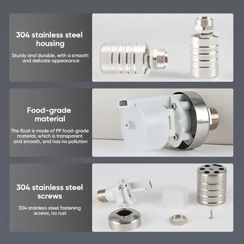AutoFlow™ | Mini-Schwimmerventil aus Edelstahl – Automatische Wasserstandskontrolle