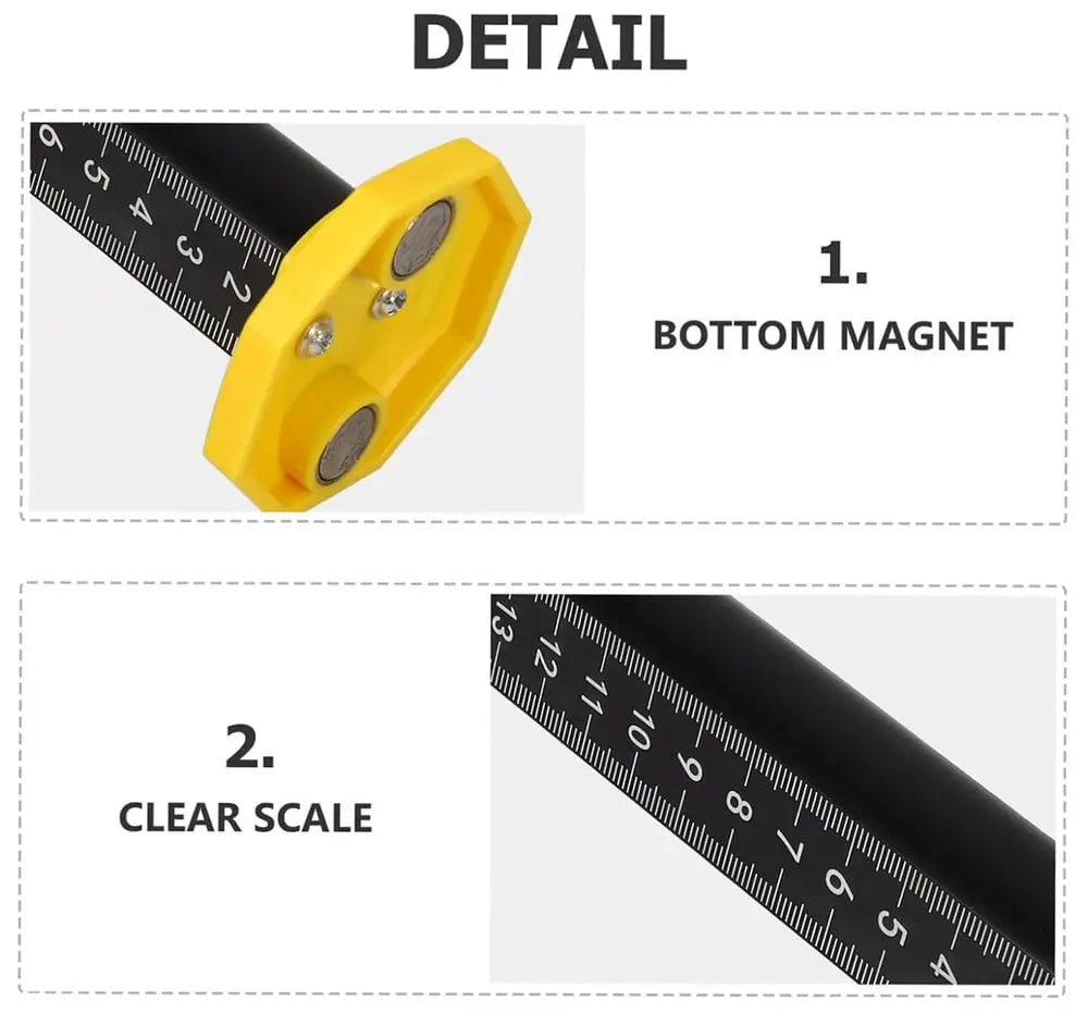 MagRule™ | Präzisions-Höhenmessstab — Magnetfuß mit eingebauten Libellen