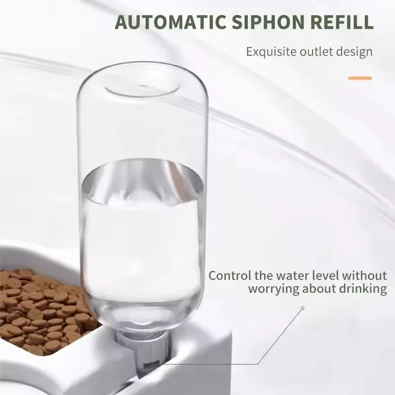 Eck-Futternapf mit Wasserspender – Automatische Nachfüllfunktion für Hunde & Katzen