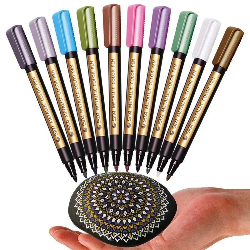 50% RABATT | SparkInk™  | Metallic Marker Set - 10 Farben für Lebendige DIY-Projekte