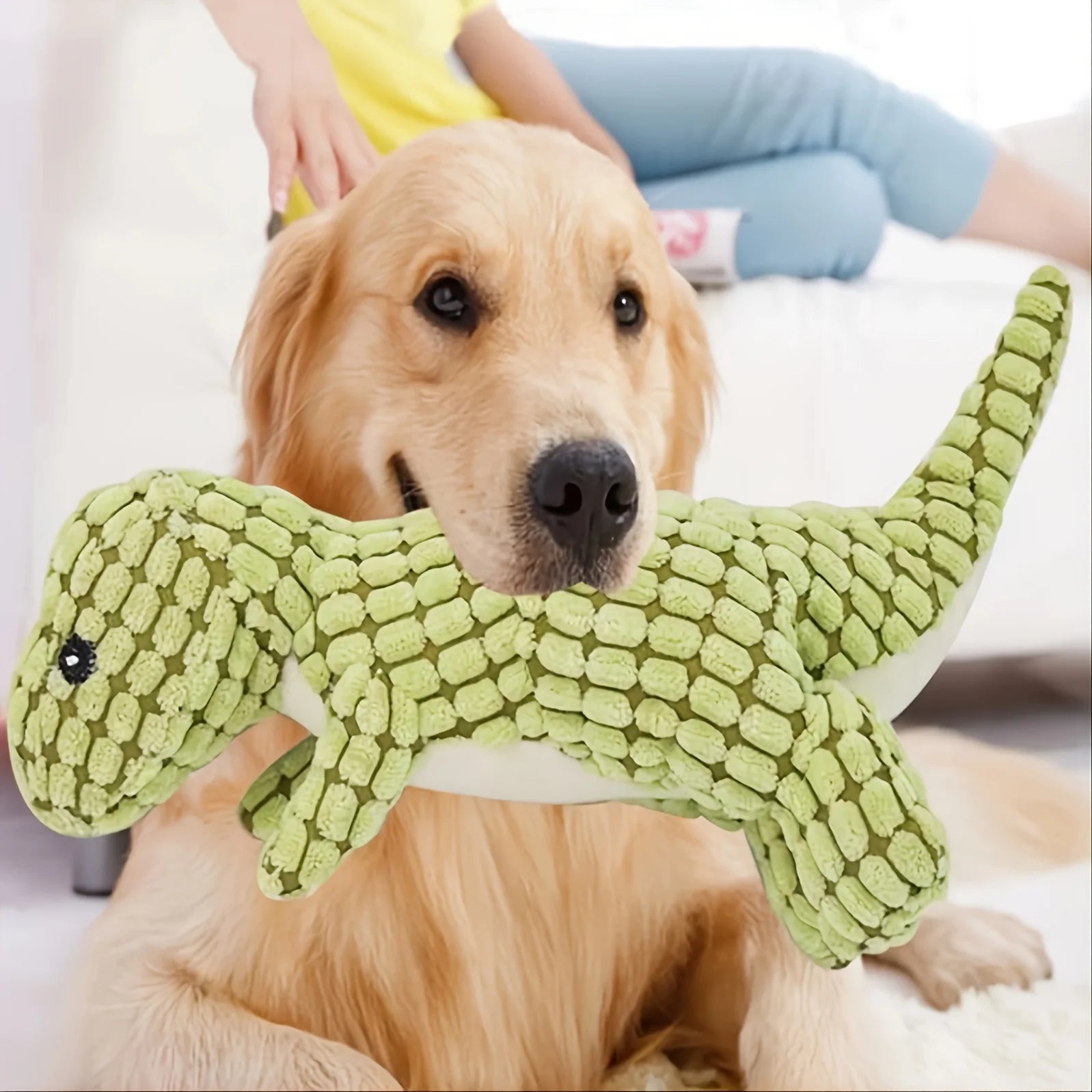 Plüsch Dinosaurier Hundespielzeug – Interaktives Kauspielzeug für kleine Hunde | Beißfestes Plüsch-Spielzeug mit Geräuschfunktion für Hunde