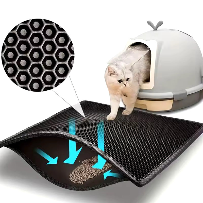 Doppelseitige Katzenmatte – Schmutz- und Streuabsorbierend für Katzenklo oder Eingang
