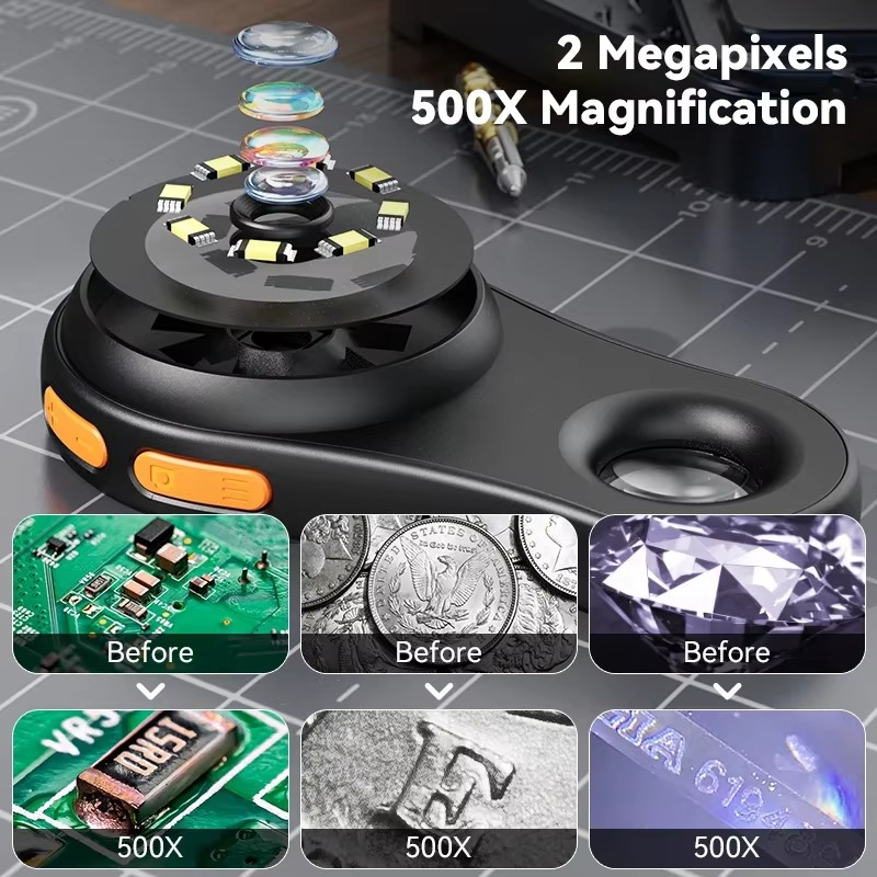 50% RABATT | SharpView™ | HD-Digitalmikroskop mit 500x Vergrößerung & 2" IPS-Display