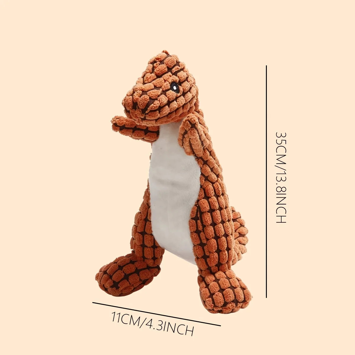 Plüsch Dinosaurier Hundespielzeug – Interaktives Kauspielzeug für kleine Hunde | Beißfestes Plüsch-Spielzeug mit Geräuschfunktion für Hunde