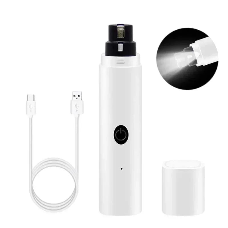 Elektrischer Hundekrallen-Schneider | Wiederaufladbarer USB Nail Grinder mit LED-Licht für Haustiere – Leiser Krallenpflege-Trimmer für Katzen und Hunde