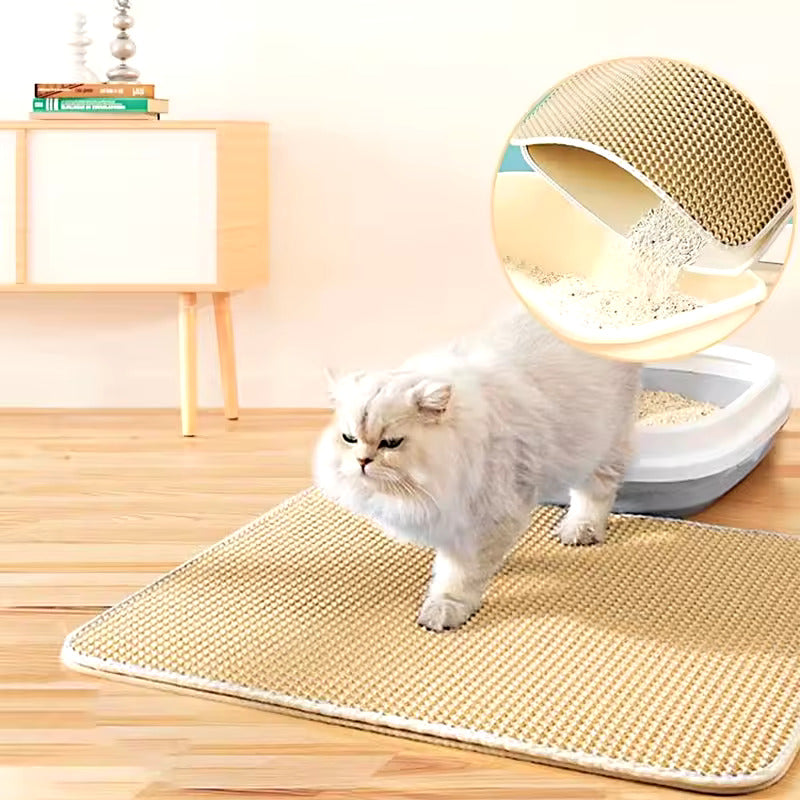 Doppelseitige Katzenmatte – Schmutz- und Streuabsorbierend für Katzenklo oder Eingang