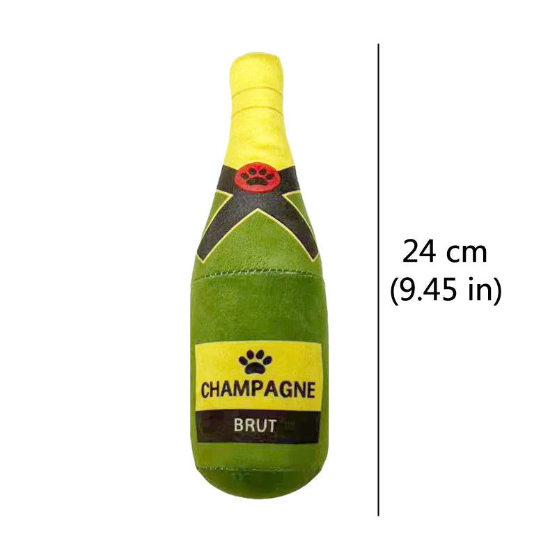 Lustiges Plüsch-Hundespielzeug – Bierflasche-Form mit Quietschfunktion für Hunde | Interaktives Kauspielzeug für kleine und große Hunde