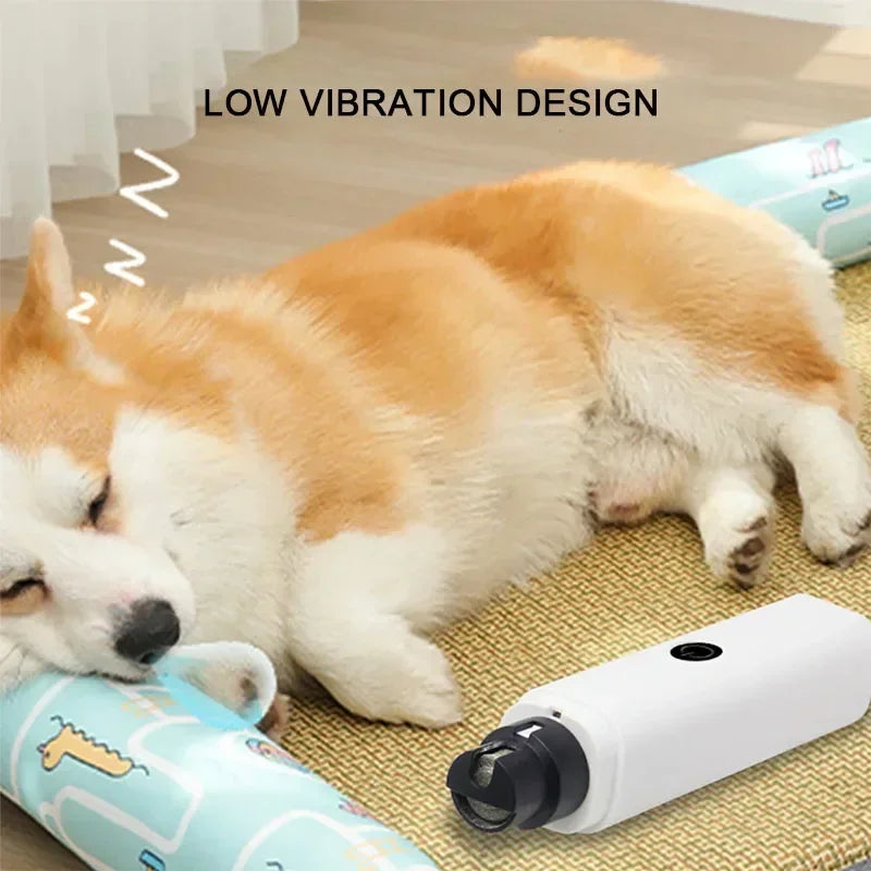 Elektrischer Hundekrallen-Schneider | Wiederaufladbarer USB Nail Grinder mit LED-Licht für Haustiere – Leiser Krallenpflege-Trimmer für Katzen und Hunde