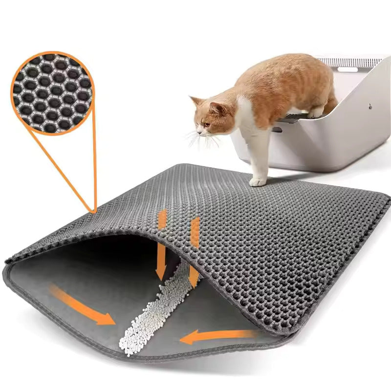 Doppelseitige Katzenmatte – Schmutz- und Streuabsorbierend für Katzenklo oder Eingang