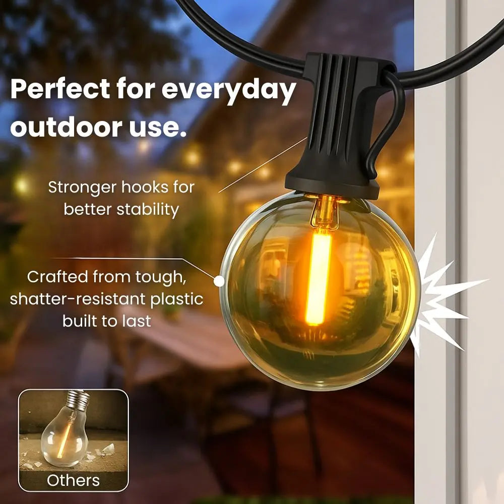 SolarGlow™ | Solar-Lichterkette außen — schafft stimmungsvolle Beleuchtung ohne Stromkosten
