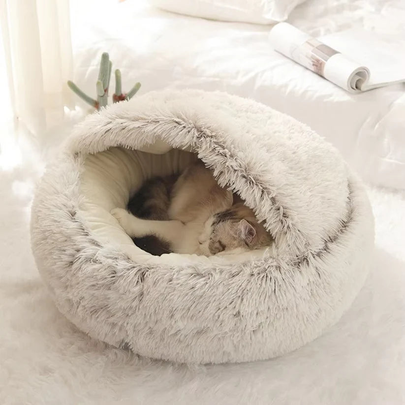 2-in-1 Katzenkuschelhöhle – Bequeme Katzenhöhle & Kuschelbett in einem