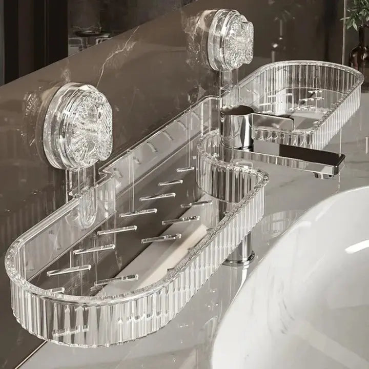SinkSpace™ | Wasserhahn-Regal mit hoher Tragkraft — Hält schwere Pflegeprodukte zuverlässig