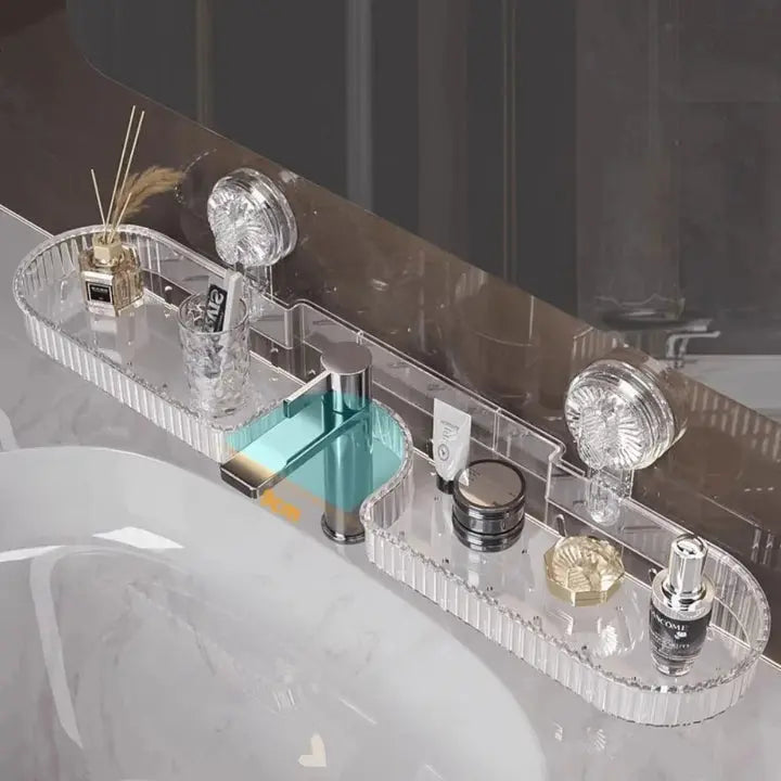 SinkSpace™ | Wasserhahn-Regal mit hoher Tragkraft — Hält schwere Pflegeprodukte zuverlässig