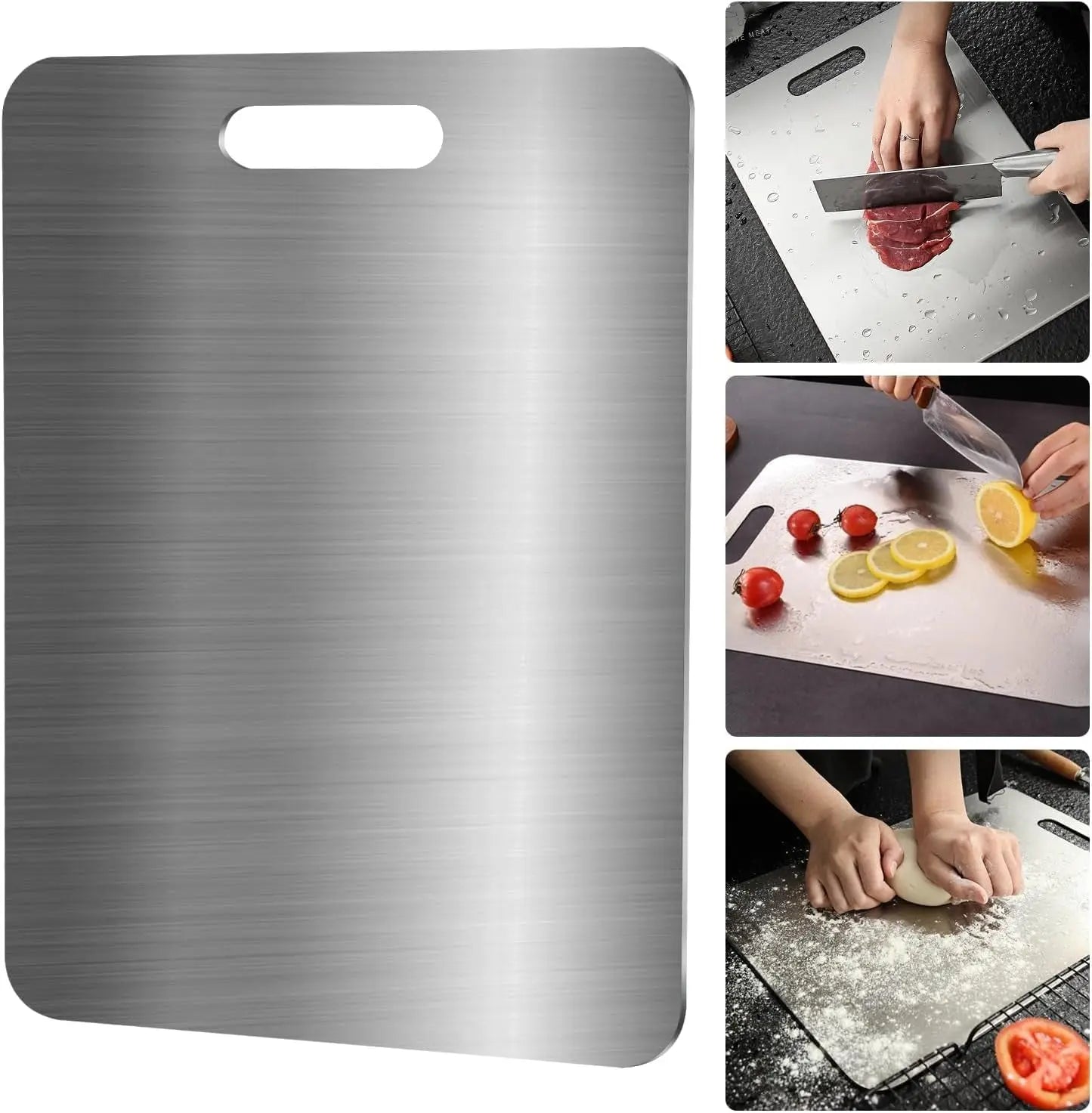 ChefSteel™ | Zuverlässiges Edelstahl Schneidebrett — Gesund schneiden ohne Mikroplastik