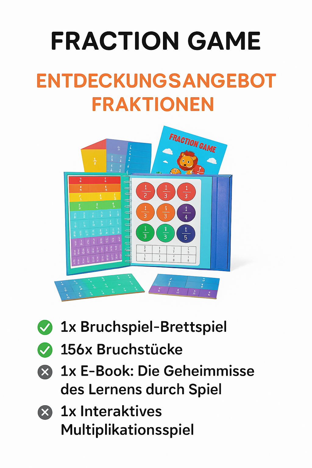 Magnetisches Buch-Bruchteil-Puzzle für Kinder™ | Spielend Bruchrechnen lernen