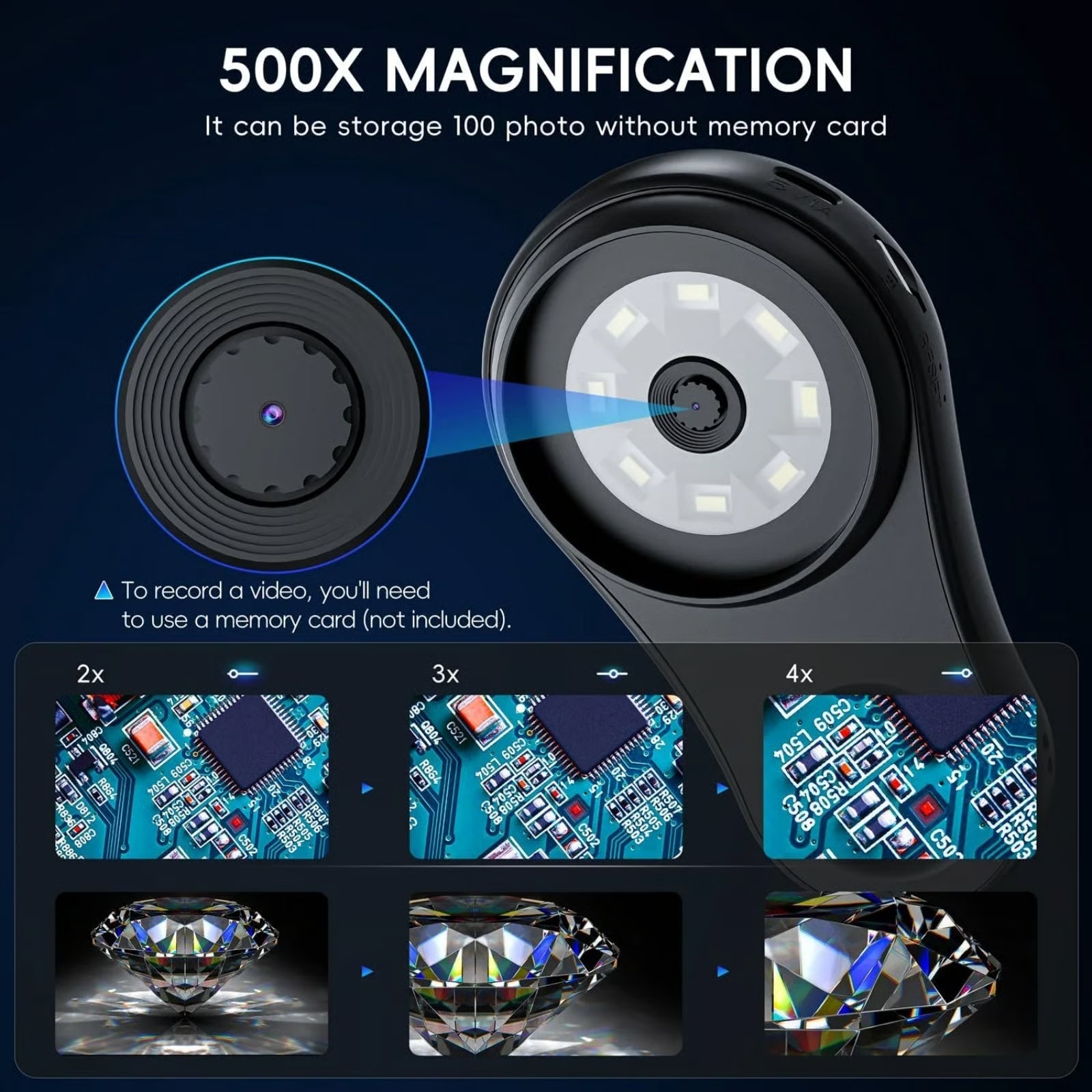 50% RABATT | SharpView™ | HD-Digitalmikroskop mit 500x Vergrößerung & 2" IPS-Display