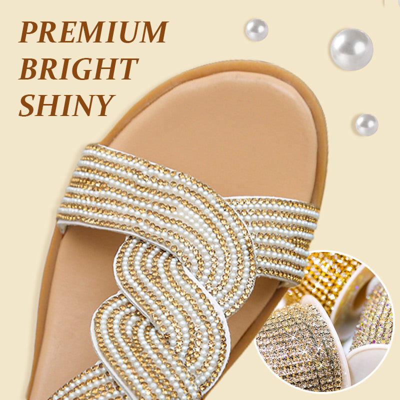 GlimmerStep™ | Luxus Strass Sandalen mit rutschfester, weicher Sohle