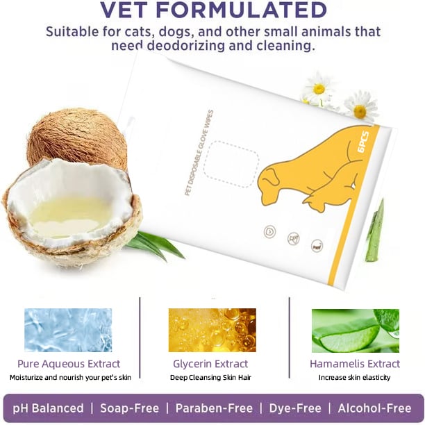 1+1 GRATIS | PawsFresh™ | Desodorierende Handtücher für Hunde | 6er-Pack