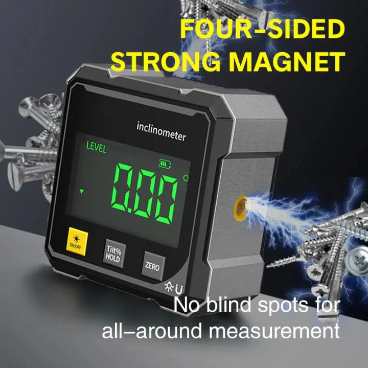 AnglePro™ | Magnetisches Digital-Winkelmessgerät mit Laser — Starker Halt auf Metalloberflächen