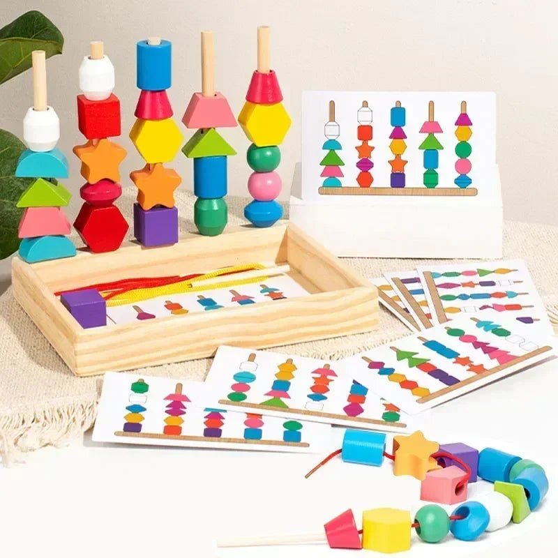 50% RABATT | Cogniblocks™ | Montessori Lernspiel aus Holz | Farben, Formen & Fantasie für kreative Kinder ab 3 Jahren